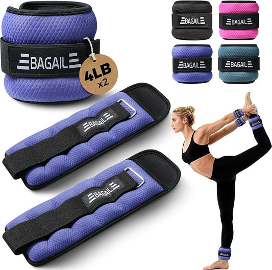 BAGAIL Ankle Wrist Weights for Women & Men, One Pair of 1/2/4/6/8/10 LBS by BAGAIL