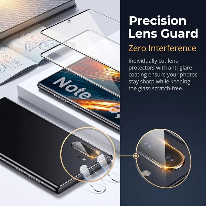 2 Pack Galaxy Note 10 Plus Screen Protector, HD Clear Tempered Glass, 2 Pack - Image 5