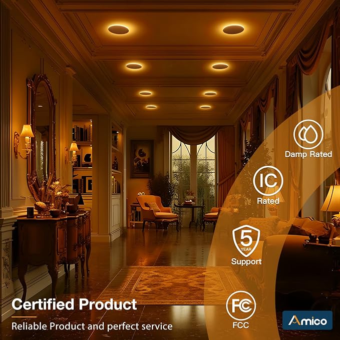 Amico 12 Pack 6 Inch 5CCT LED Recessed Ceiling Light - Image 7