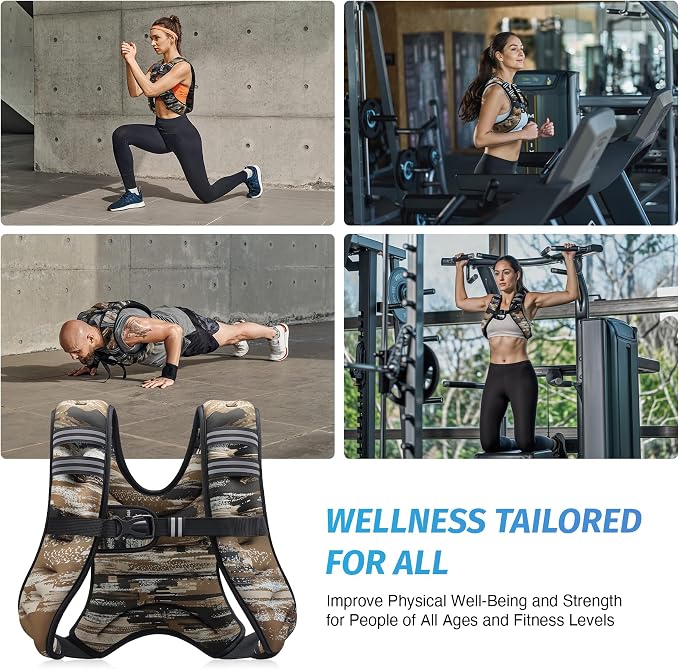 ZELUS Weighted Vest, 6lb/8lb/12lb/16lb/20lb/25lb/30lb Weight Vest - Image 6