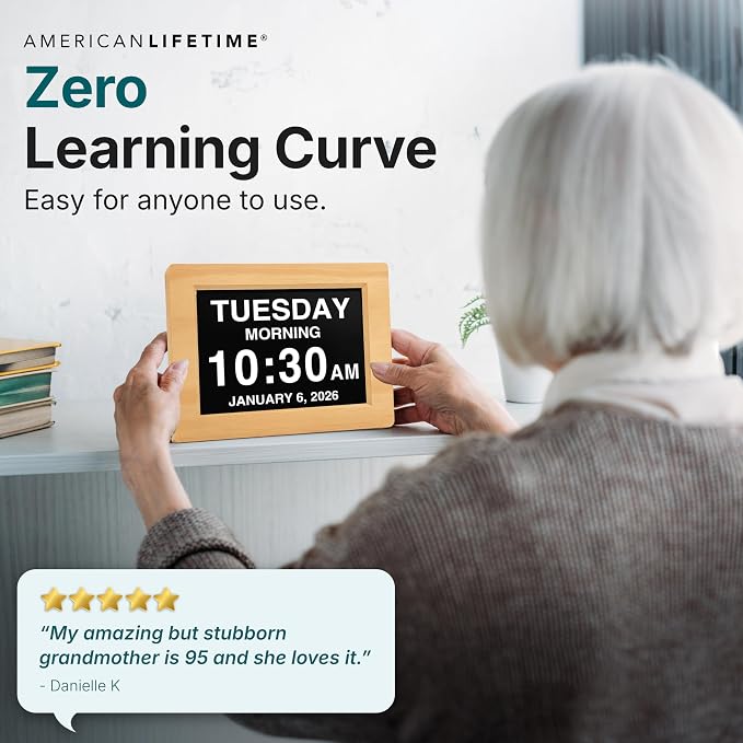 American Lifetime New 2026 Dementia Clock Large Digital Clock - Image 6