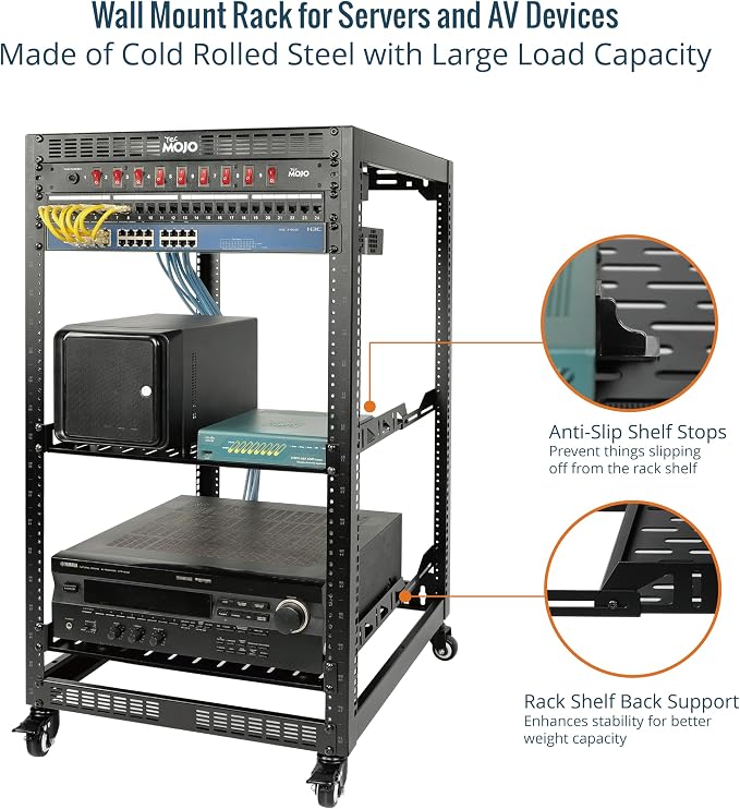TECMOJO 20U Open Frame Network Rack - Image 3