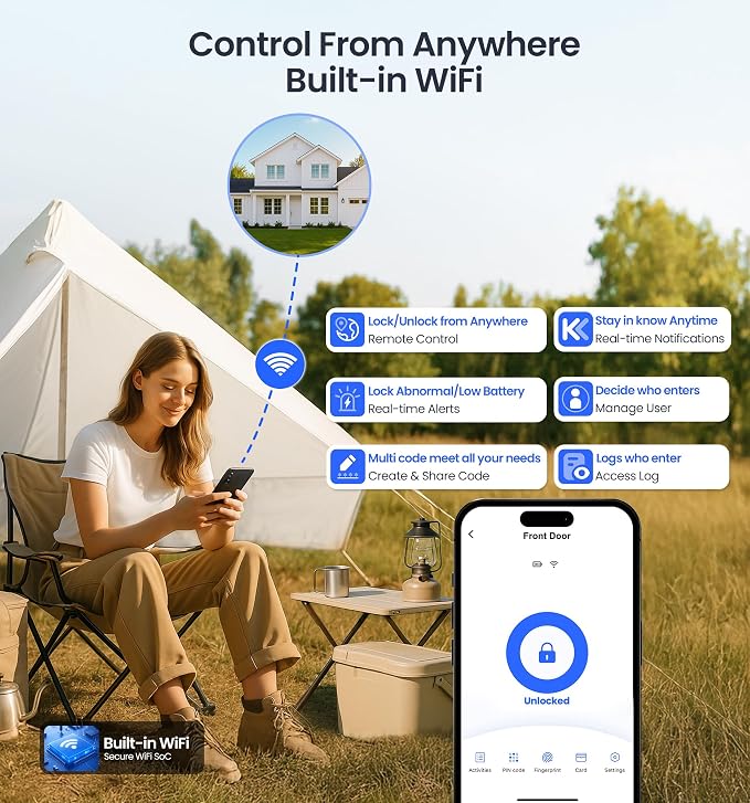 Veise VE027-L Built-in WiFi Smart Lock - Image 3