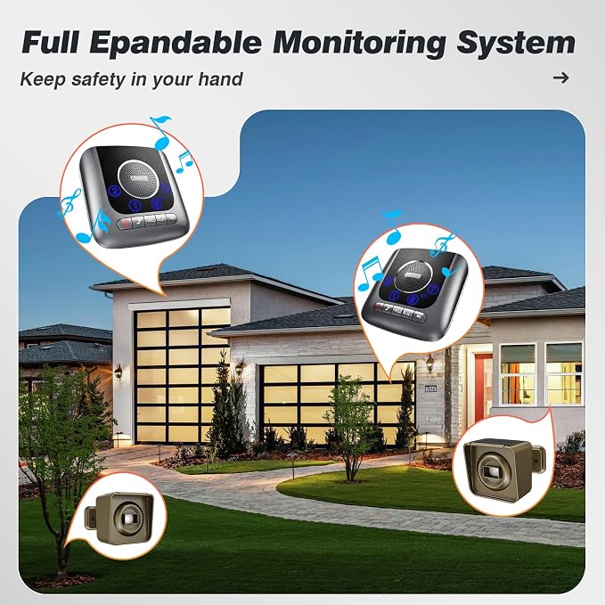 Solar Driveway Alarm Wireless Outside 1/2 Mile Long Range, 3 Sensitivity & - Image 5