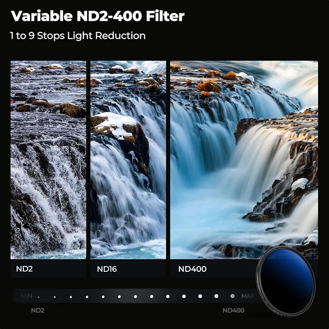 K&F CONCEPT 72mm Variable ND Lens Filter ND2-ND400 18 Multi-Layer Coatings - Image 3