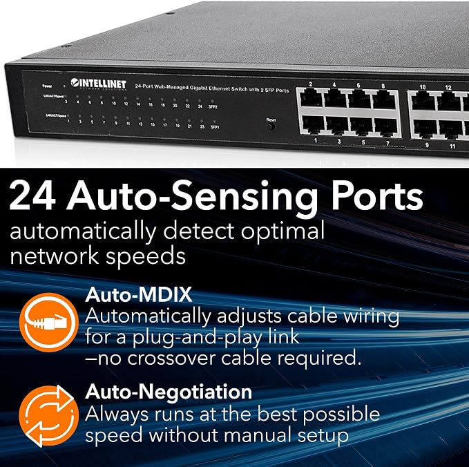 Intellinet 24 Port Web Managed Gigabit Ethernet Switch - Image 3