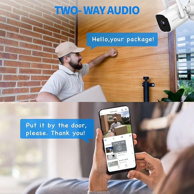 Septekon 2K Home Security Cameras, 4 Pack Wired WiFi Outdoor Security Cameras - Image 7