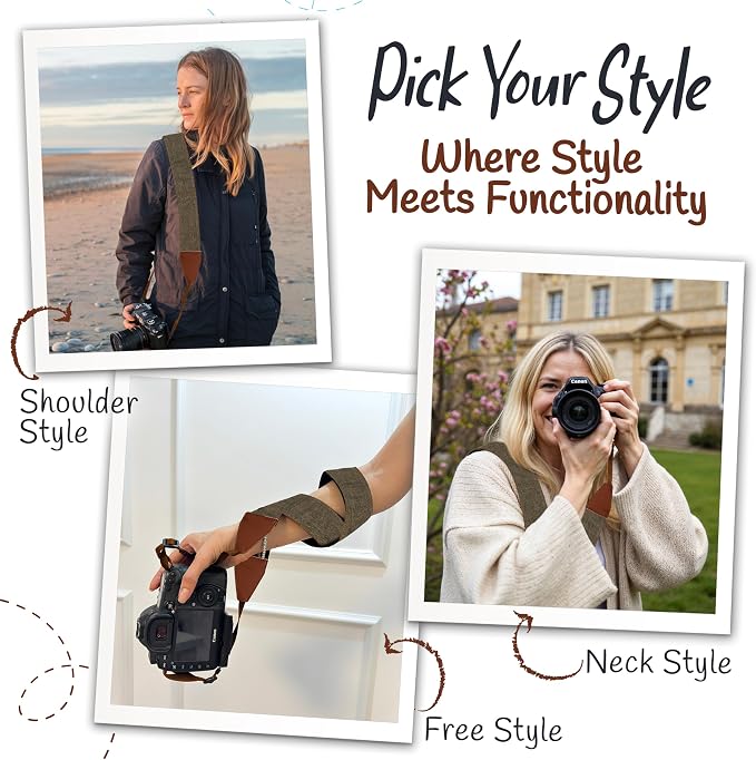 Art Tribute Camera Strap, Vintage Embroidered Neck Shoulder & Crossbody Camera - Image 6