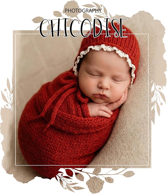 Newborn Photography Props Wraps & Ruffle Edge Bonnet - Image 2