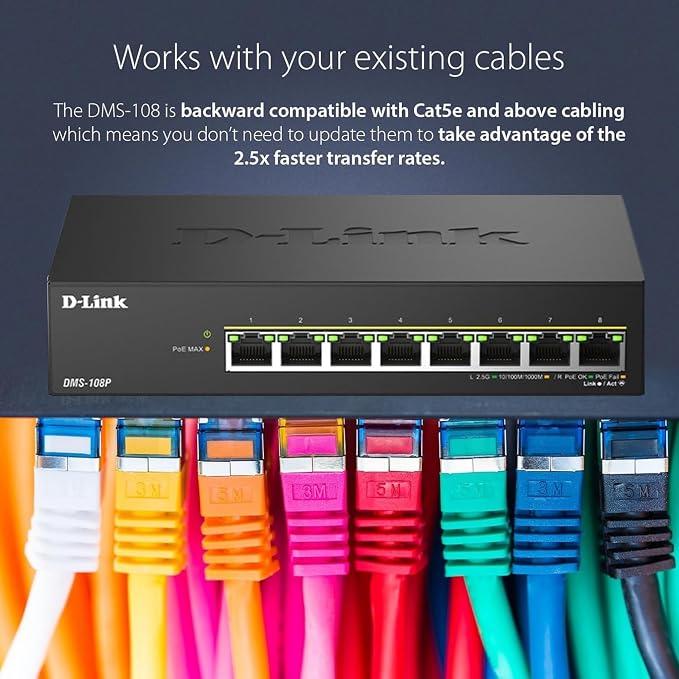 D-Link 8-Port 2.5Gb PoE Unmanaged Gaming Switch - Image 2