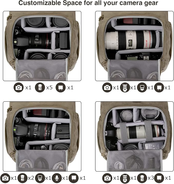 BAGSMART Camera Backpack, DSLR SLR Waterproof Camera Bag - Image 3