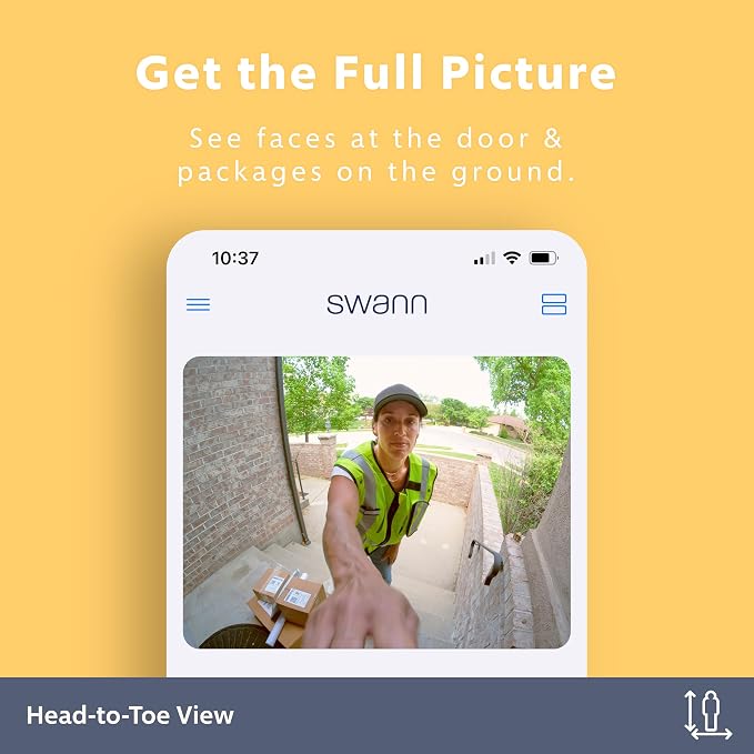Swann EVO Video Doorbell: HD Video, Wired or Wire-Free, 140° Head-to-Toe View - Image 6