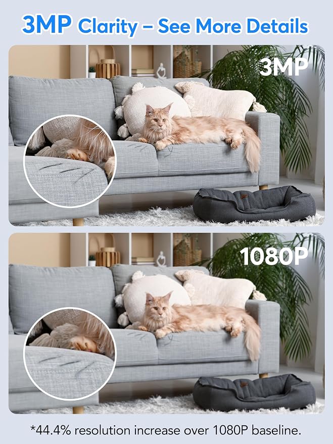Indoor Security Camera 2K 3MP, Motion & Sound Detection, Real-Time Alerts - Image 3