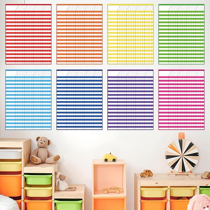 8 Pack Colorful Dry Erase Incentive Chart Multi-Color Classroom Laminated Dry - Image 7