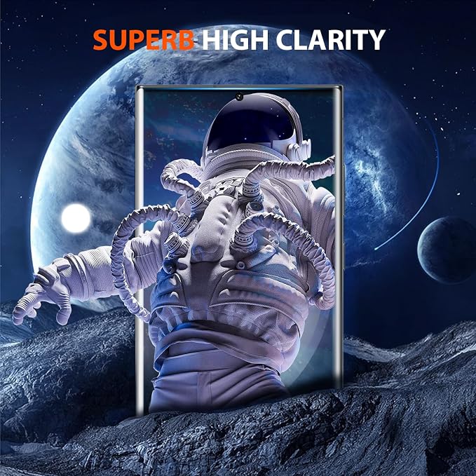 3 Pack Galaxy S22 Ultra Screen Protector, HD Clear Tempered Glass, Fingerprint - Image 6
