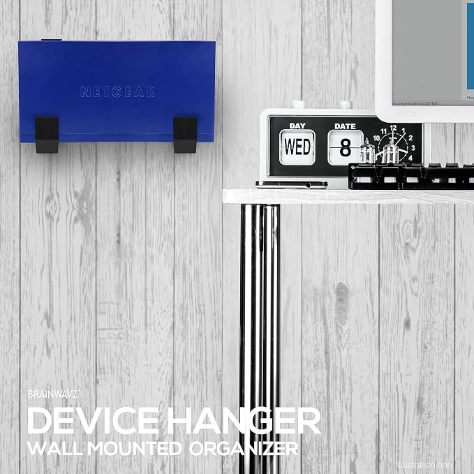 2.5" Cable Box Wall Mount Hanger Holder, Adhesive & Screw-in, - Image 4