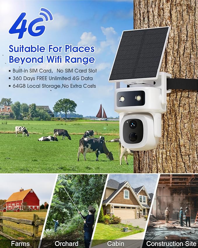 SANSCO 4G LTE Cellular Security Camera Wireless Outdoor, 360 Days Free - Image 4