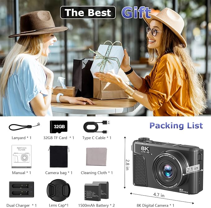 8K Digital Camera for Photography, 88MP Autofocus Vlogging Camera for YouTube - Image 8