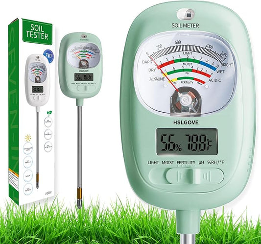 HSLGOVE Soil Test Kit, 7-in-One Soil Moisture Meter/Soil PH Meter/Fertility by HSLGOVE