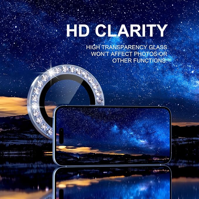 Choiche Compatible for iPhone 17 Camera Lens Protector Bling, 9H Tempered Glass - Image 5