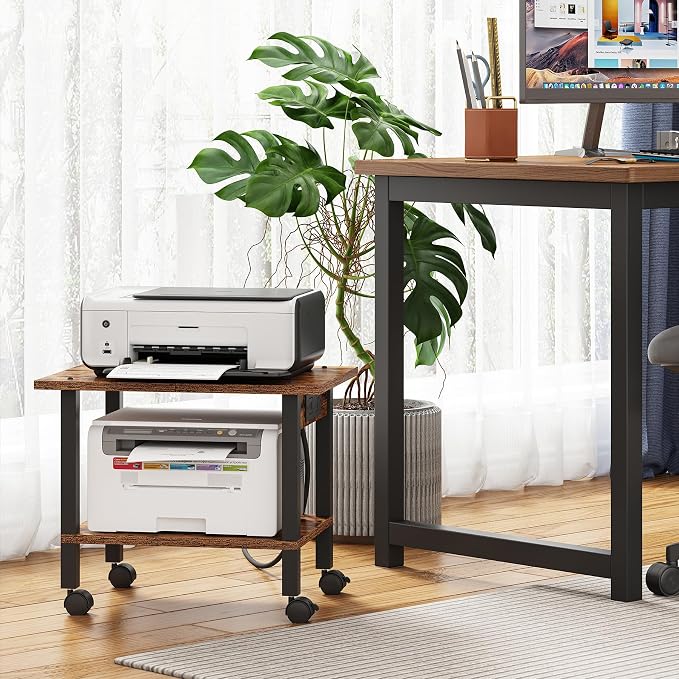 TUTOTAK 2 Tier Printer Stand, Rolling Printer Cart - Image 5