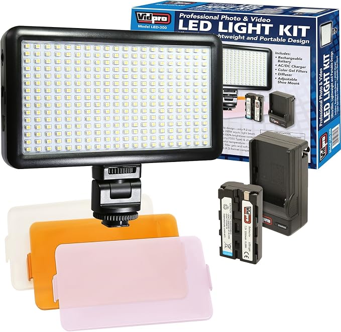 Vidpro LED-300 Photo and Video Light Kit by Vidpro