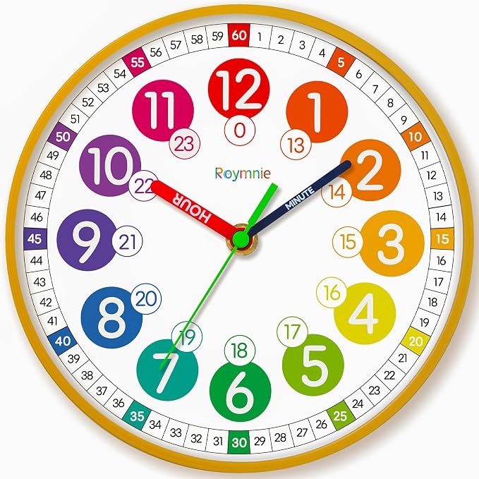 Roymnie Wall Clock for Kids Battery Operated Silent Non Ticking Analog Clock by Unknown