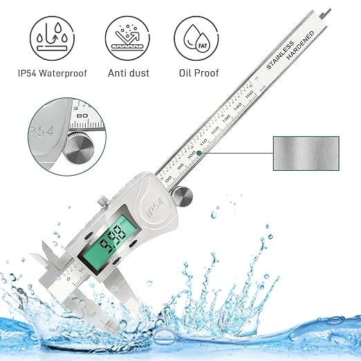 Digital Caliper Measuring Tool, IP54 Waterproof Electronic Micrometer Caliper - Image 2
