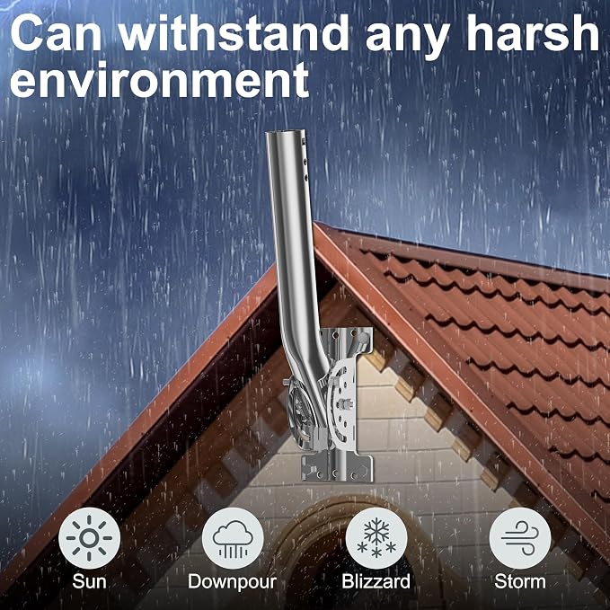 430 Stainless Steel Heavy Duty Antenna Pole Mount, WiFi Extender, Cellular - Image 4