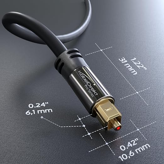 KabelDirekt TOSLINK – Optical Audio Cable – 15ft – Fiber Optic Cord, S/PDIF - Image 7