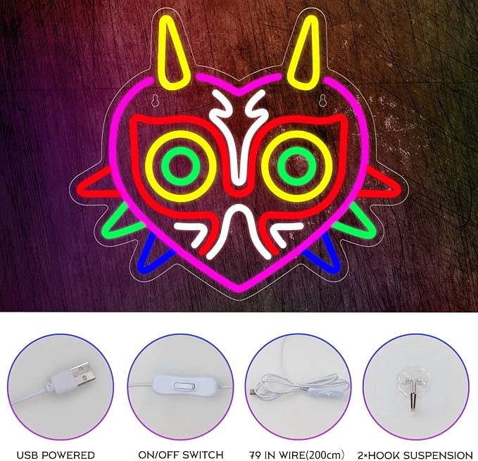 Majora's Mask Neon Sign, Zelda Gaming Neon Sign - Image 3