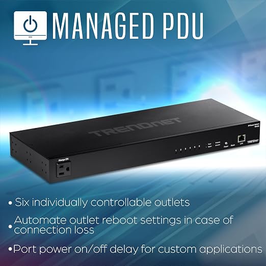 TRENDnet 6-Outlet Managed PDU, Rackmount Power Distribution Unit, UL Certified - Image 4