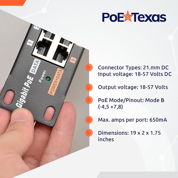PoE Texas 24 Multi Port PoE+ Injector - Image 4