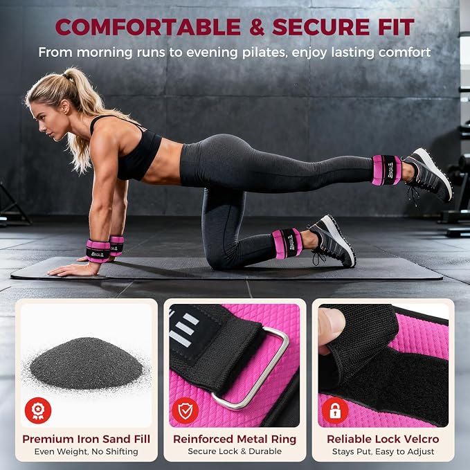 BAGAIL Ankle Wrist Weights for Women & Men, One Pair of 1/2/4/6/8/10 LBS - Image 2