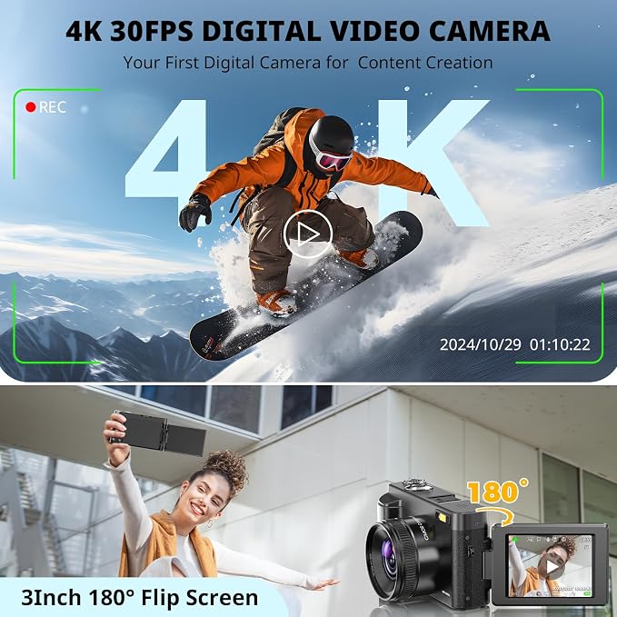 Duluvulu 4K Digital Camera for Photography Autofocus, 2026 Latest 48MP Vlogging - Image 2
