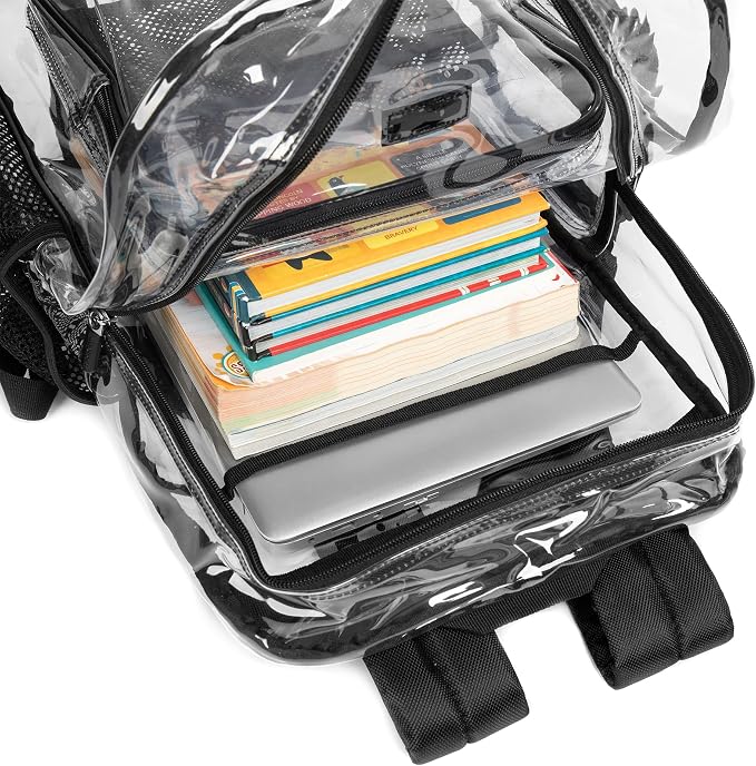J.CARP Clear Bag Heavy Duty Backpack Durable Transparent See Through Bag - Image 3