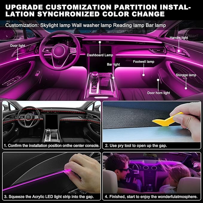 Acrylic Interior Car LED Strip Light - Image 5