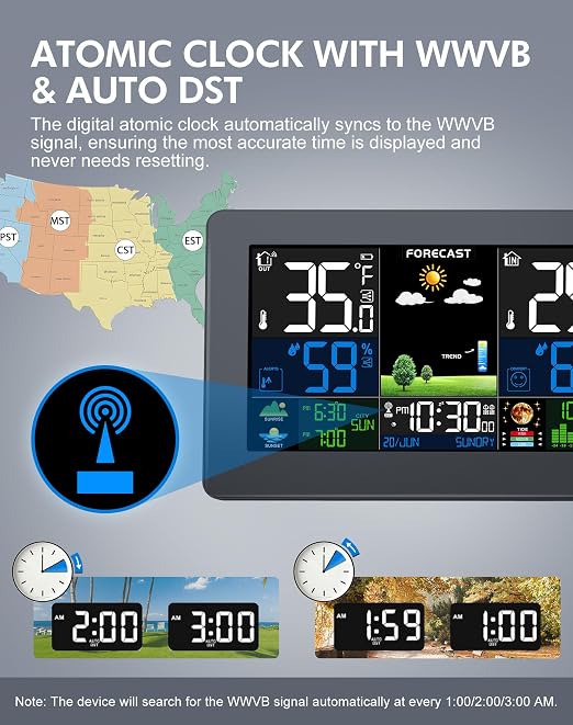 Weather Station Wireless Indoor Outdoor, Digital Thermometer - Image 2