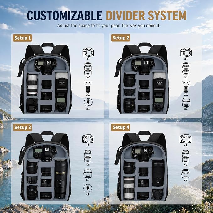 Camera Backpack for Photographers, DSLR Camera Bag - Image 5