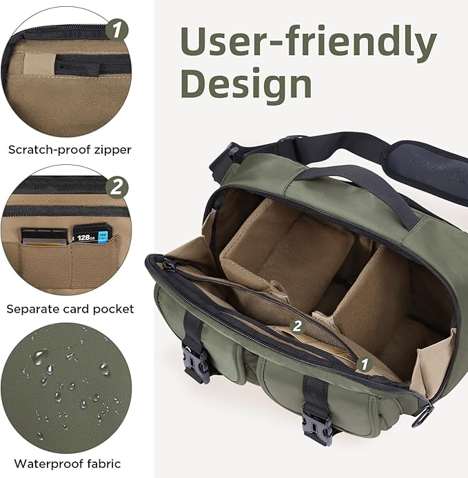 TAAOKA Camera Sling Bag, DSLR Camera Bag - Image 3
