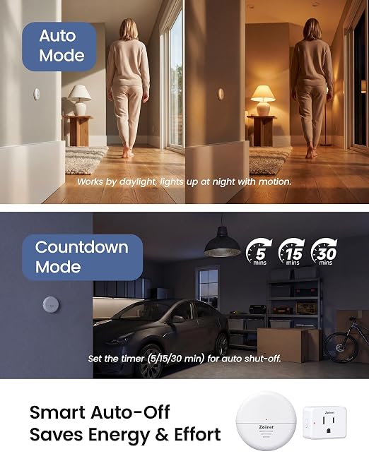 Zoiinet Wireless Motion Sensor Outlet, Adjustable Sensing Mode, 260FT Wireless - Image 4