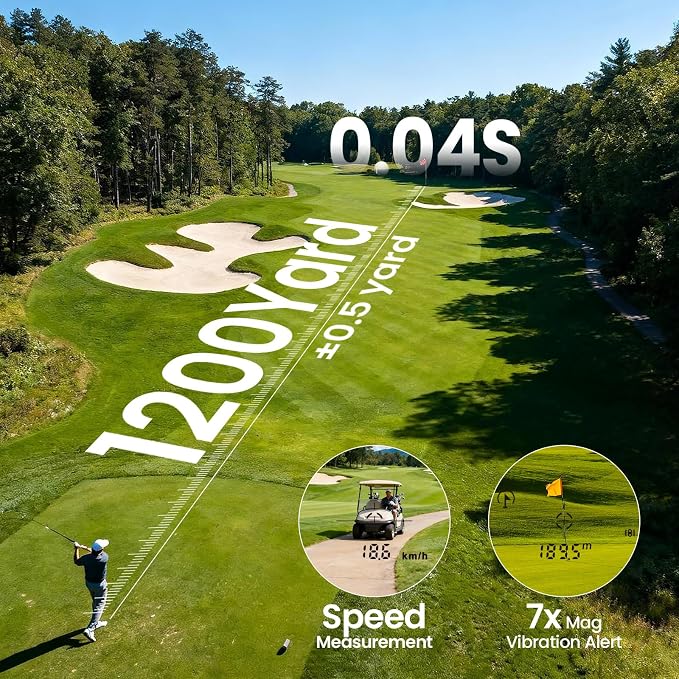 EENOUR Golf Range Finder with Slope, 1200 Yards Golf Rangefinder, Laser - Image 3