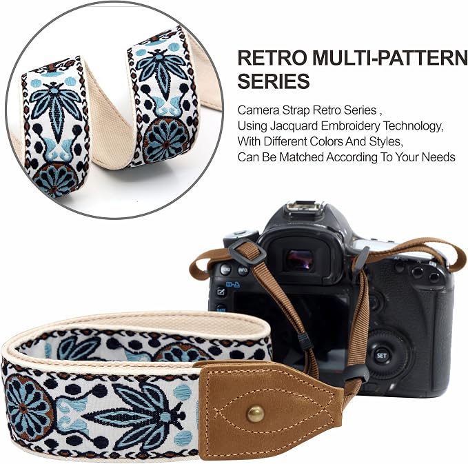 Padwa Lifestyle 2" Wide Classic Crazy Horse Art Cowhide Head Cotton Camera - Image 5