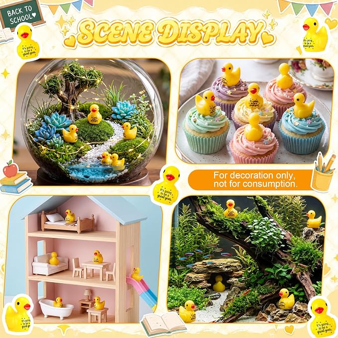 Skylety 30 Pcs Back to School Mini Resin Ducks - Image 6