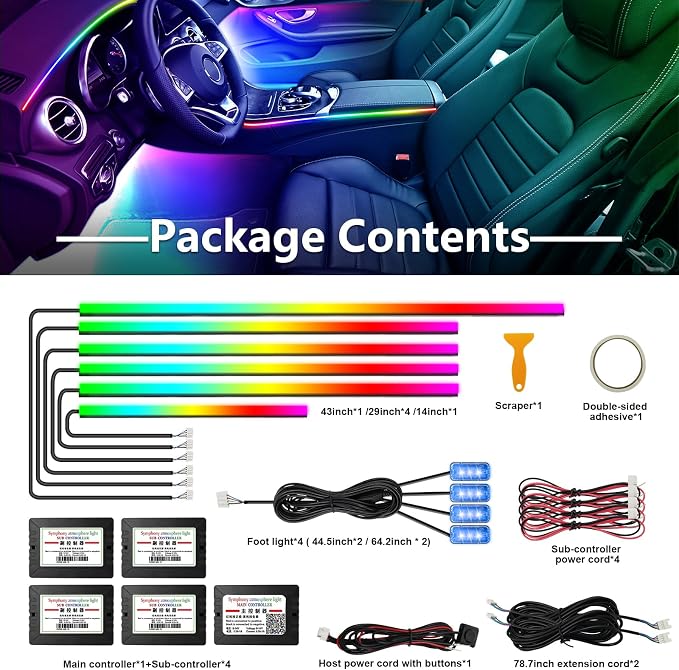Dreamcolor Acrylic Interior Lights, 10 in 1 LED Strip Lights - Image 5