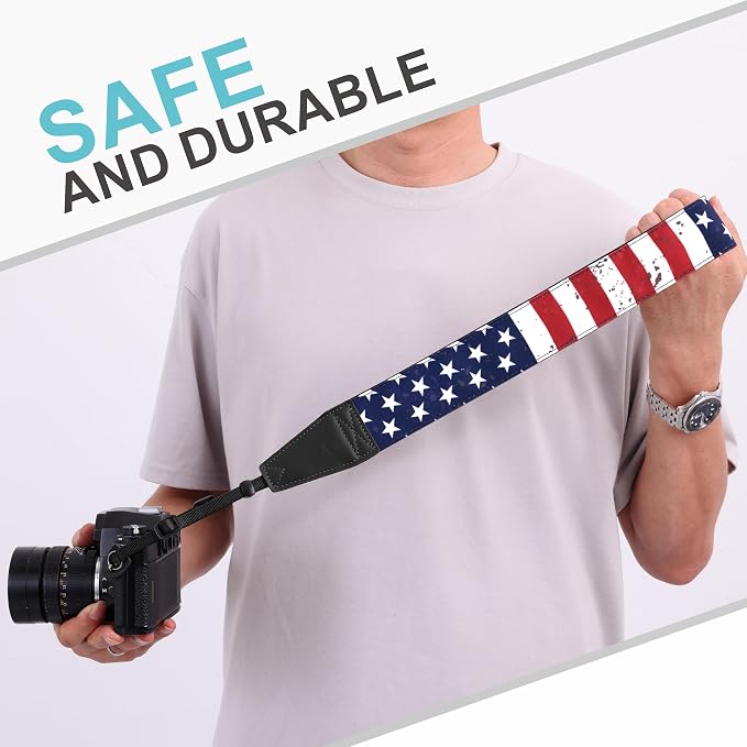 Padwa Lifestyle American Flag Print Camera Strap - Image 7