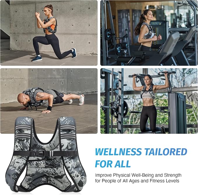 ZELUS Weighted Vest, 6lb/8lb/12lb/16lb/20lb/25lb/30lb Weight Vest - Image 6