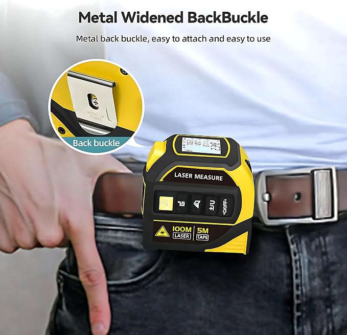 4-in-1 Digital Laser Tape Measure, 16FT Measuring Tape, 328ft Laser Distance - Image 3
