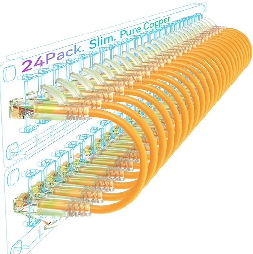 Sokqovt Cat6a Patch Cables Slim 0.5ft, Flexible Cat6 Ethernet Cable 10G 550MHZ by Unknown