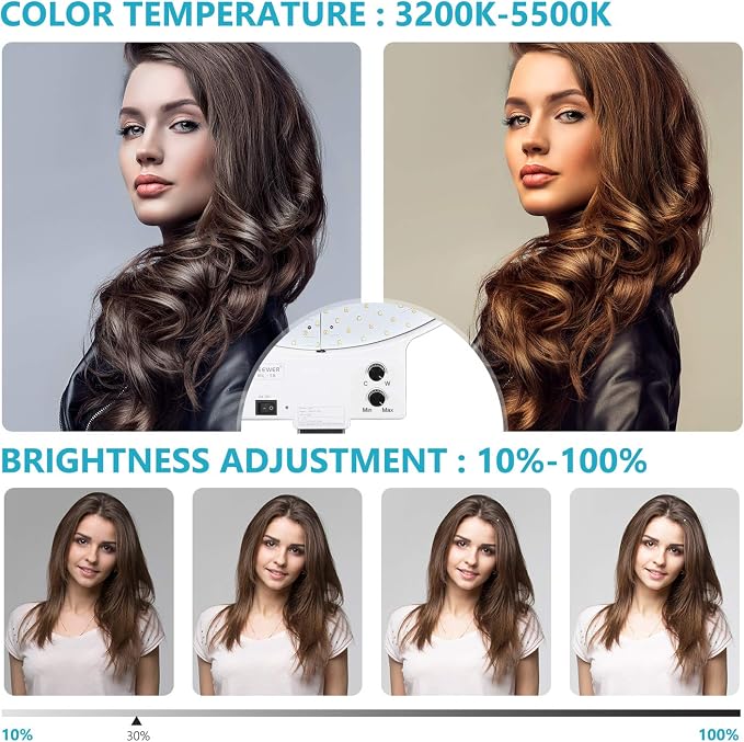 NEEWER 18 Inch Ring Light with Tripod Stand, 55W Large LED Ringlight, Cold Shoe - Image 3